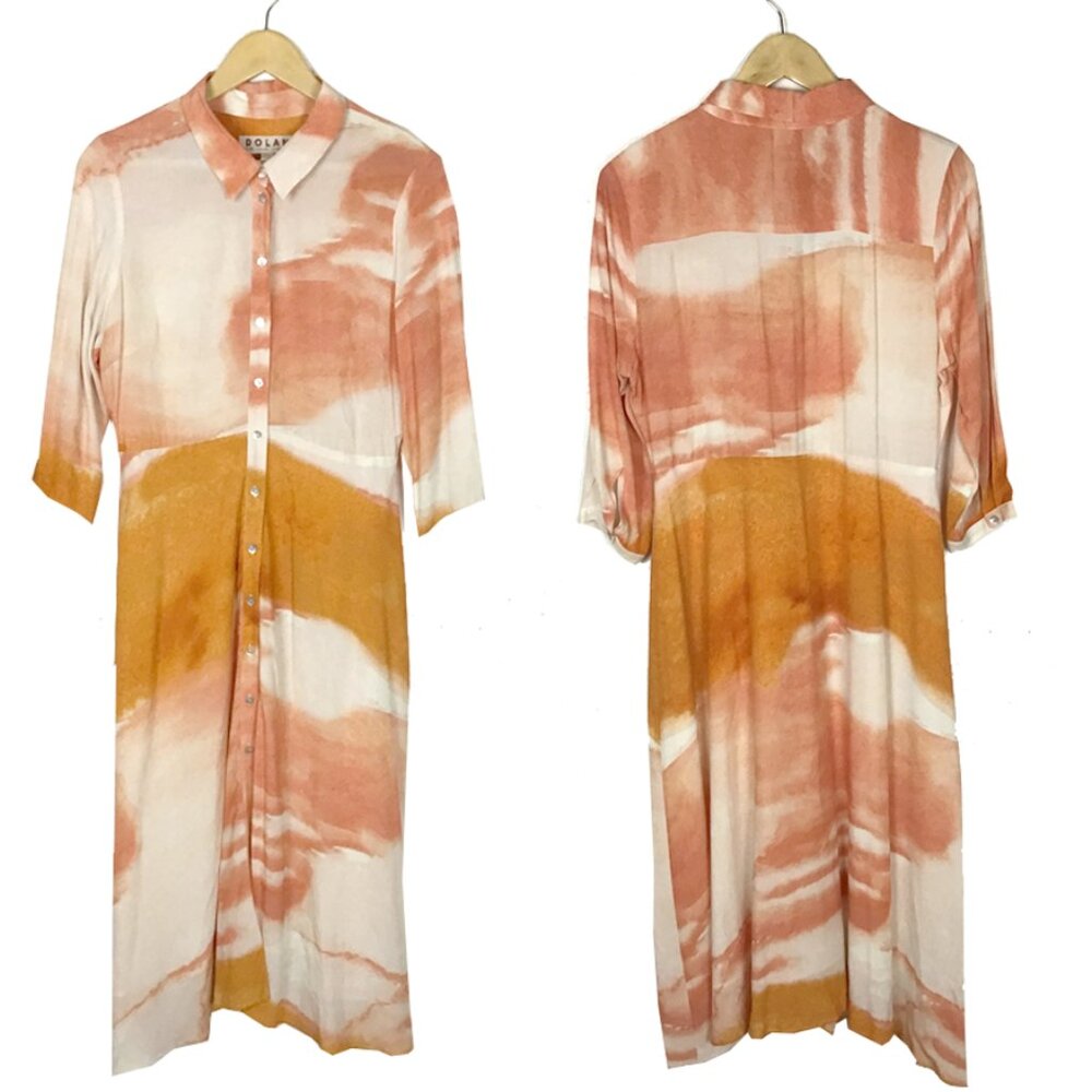 Dolan Anthropologie Cora Tie Dye Midi Dress - Picture 3 of 13
